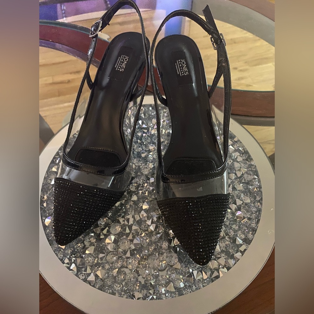 Jones New York Black and Transparent Heels